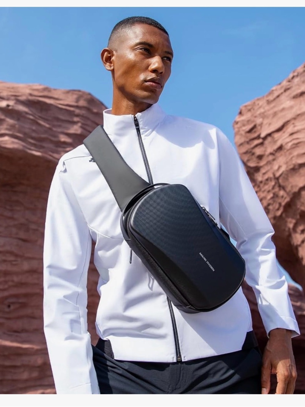 Minimal Black Men's Sling Backpack - Urban Crossbody